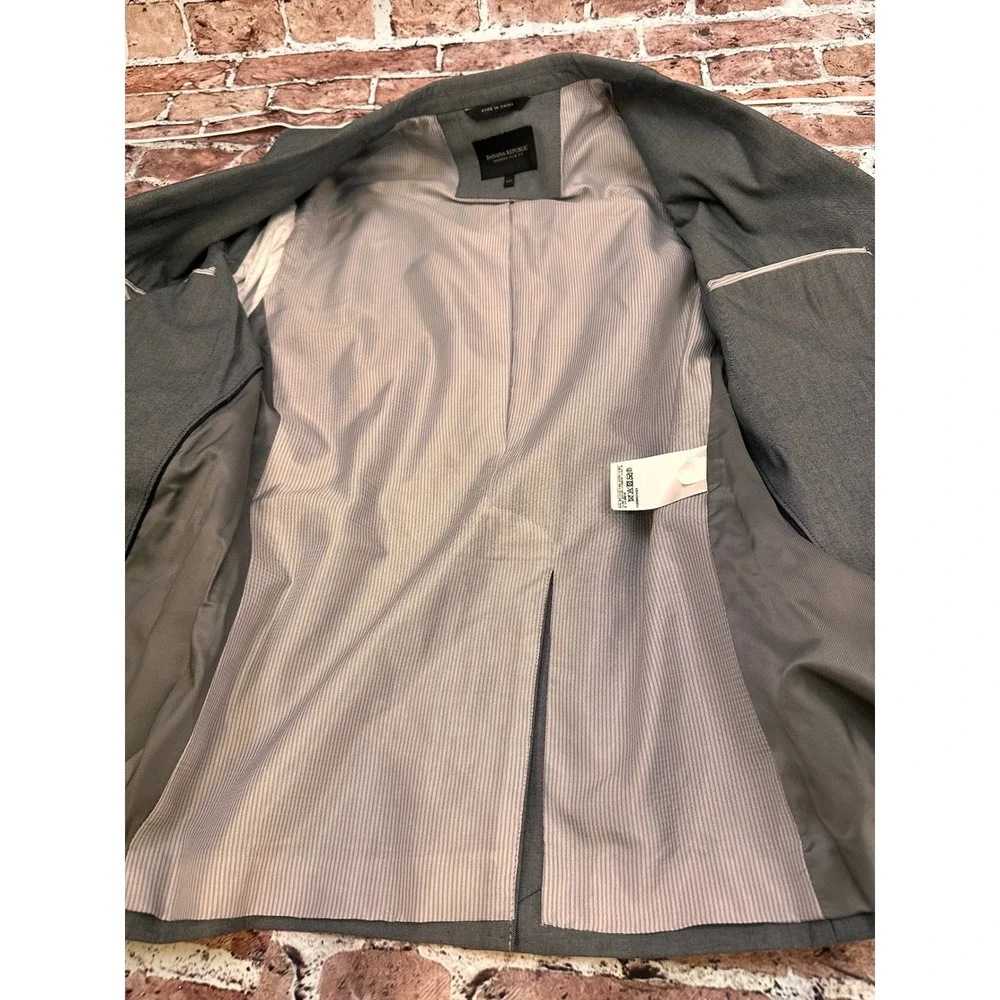 Banana Republic Men's 40R Modern Slim Fit Grey‎ Cotton Blend 2 Button Blazer